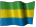 Small animated Gabonese flag clip art for a white background