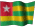 Small animated Togolese flag clip art for a white background