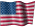 Small animated American flag clip art for a white background